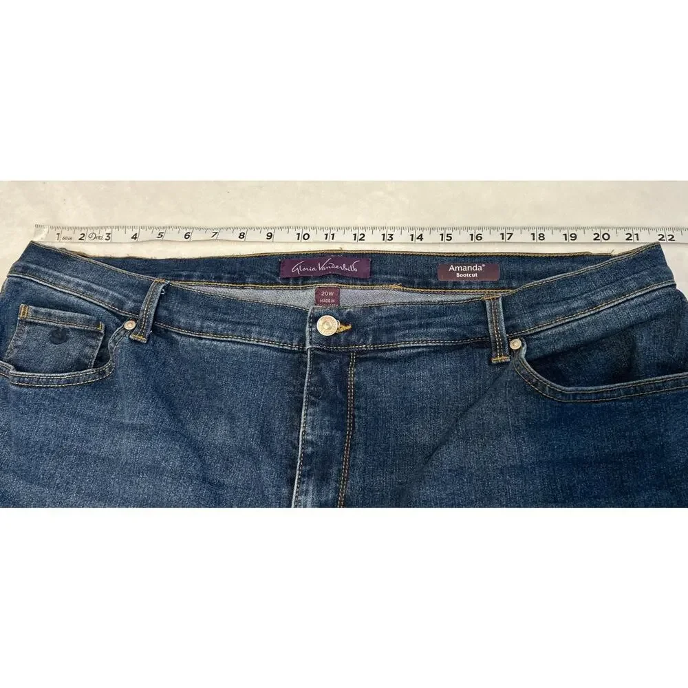 Gloria Vanderbilt Women's Jeans Size 20W Blue Amanda Bootcut Plus Size Denim - Picture 4 of 7